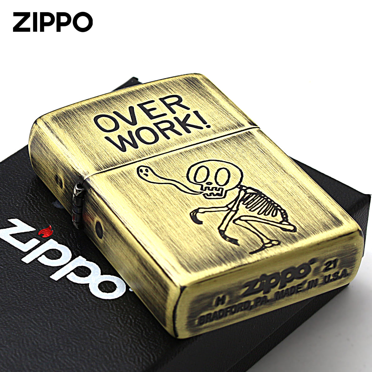 楽天市場】Zippo ジッポライター スカル ドクロ 骸骨 真鍮 ブラス