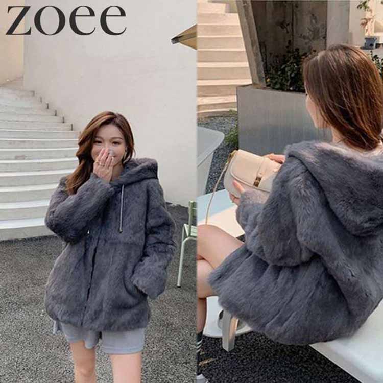 楽天市場】ラビットファージャケット 襟またはフードタイプ レディース