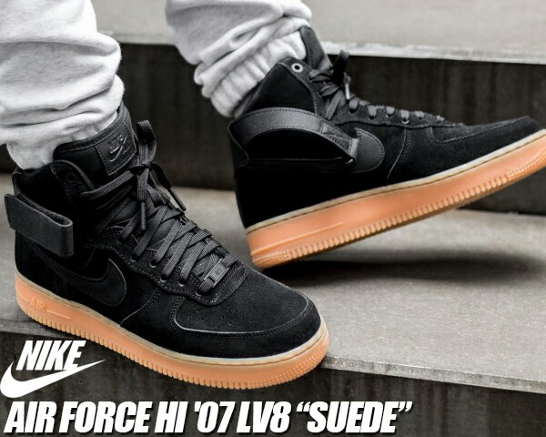 楽天市場】NIKE AIR FORCE 1 HIGH '07 LV8 SUEDE black/black-gum med