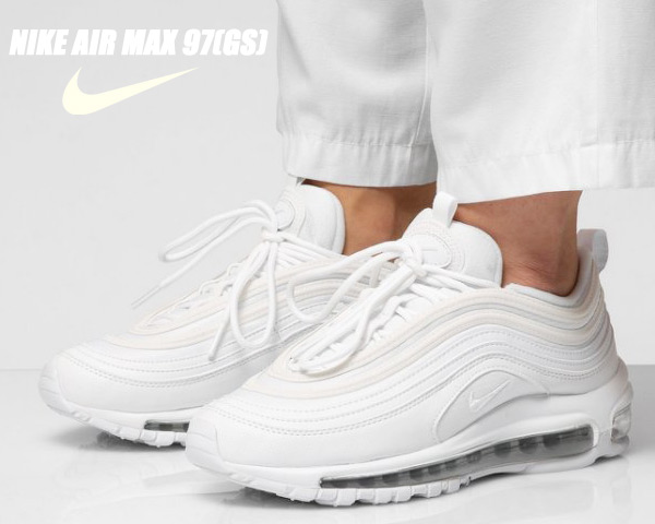 楽天市場】NIKE AIR MAX 97 (GS) white/wht-metallic silver 921522