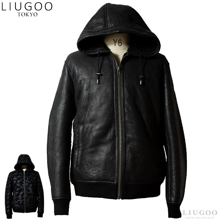 楽天市場】【20周年記念20%OFFクーポン】LIUGOO 本革 ムートンパーカー