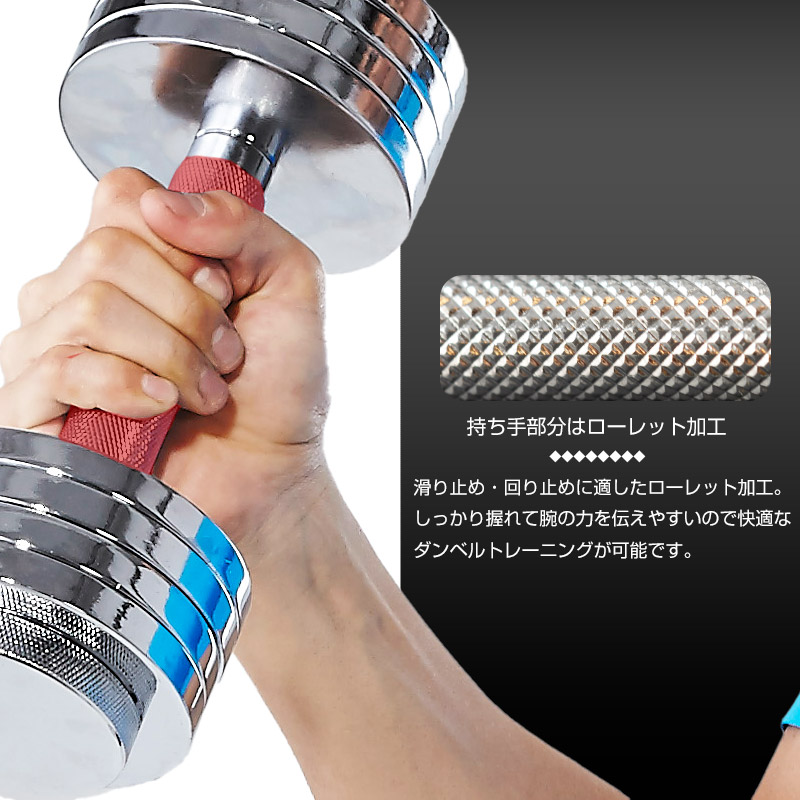 楽天市場】【訳有り】【送料無料】クロームダンベル 2個セット/鉄人