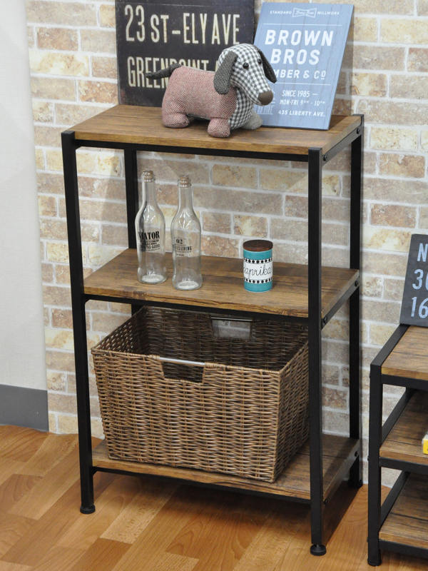 楽天市場】オープンラック 3段 ブルックリンスタイル ヴィンテージ調