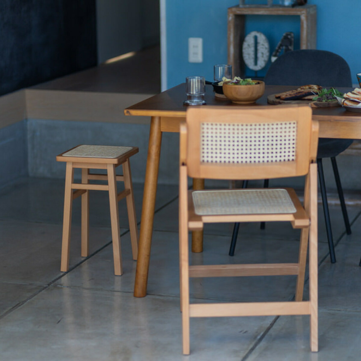 楽天市場】Mash チェア ラタン 座面高41.5cm 天然木 折りたたみ