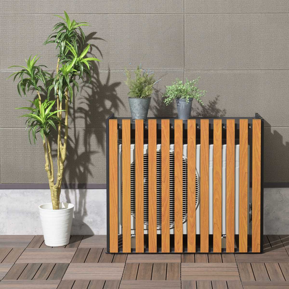 楽天市場】室外機カバー アルミ室外機カバー 縦格子 標準サイズ