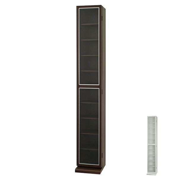 楽天市場】ディスプレイラック ガラス扉 スリムラック 本棚 CD収納 幅