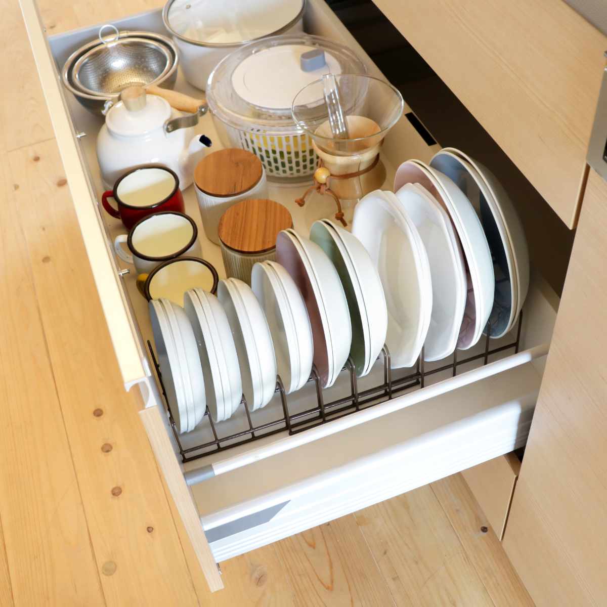 楽天市場】ディッシュスタンド 伸縮お皿収納ラック （ 伸縮 ディッシュ