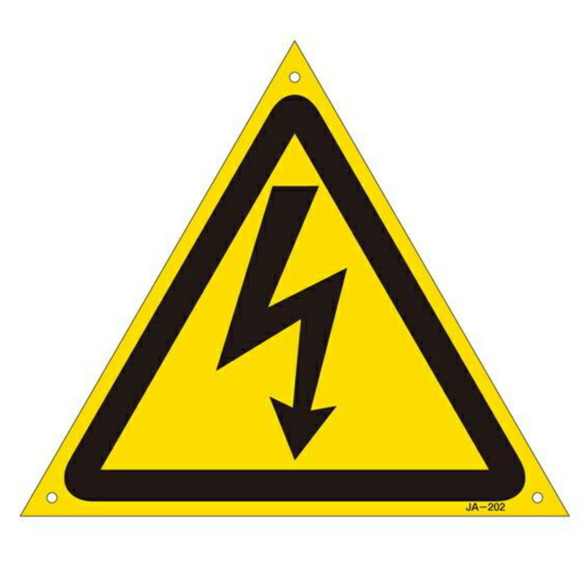 楽天市場】JIS安全標識板 警告用 「 高電圧マーク 」 225mm 三角 JA