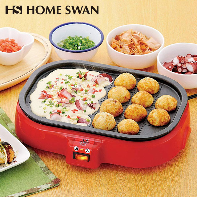 楽天市場】ホームスワン 着脱式 電気たこ焼き器 平プレート付き) SNT