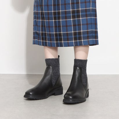 楽天市場】ウニサ UNISA リブニットショートブーツ （ブラック