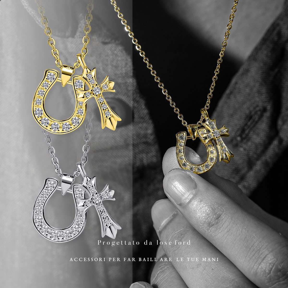 楽天市場】【LOSE FORD 公式】 ホースシュー ネックレス 馬蹄 十字架