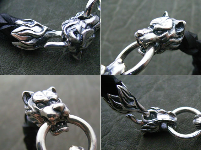 楽天市場】Wウルフレザーブレスレット【シルバーアクセサリー】【送料