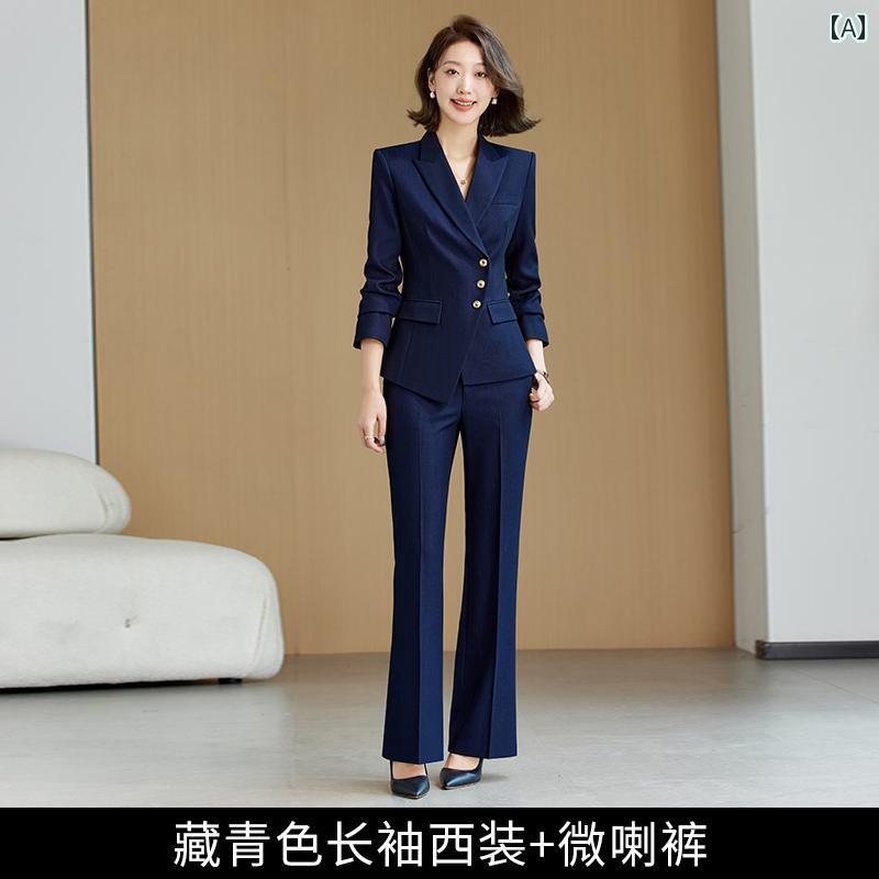 楽天市場】レディース パンツスーツ 上着 2点セット セットアップ