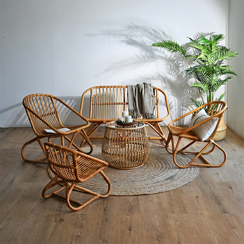 楽天市場】ラタンチェア 2人掛け ラタンソファ 110cm幅 二人用 2P