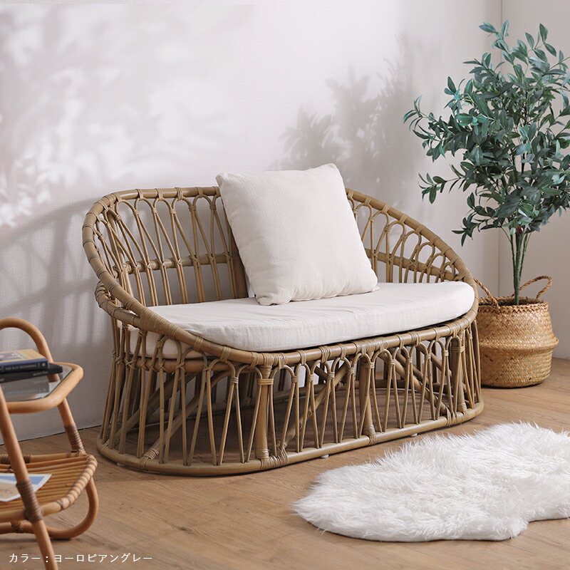 楽天市場】開梱設置無料 アジアン家具 ラタンソファ 2人掛け ラタン