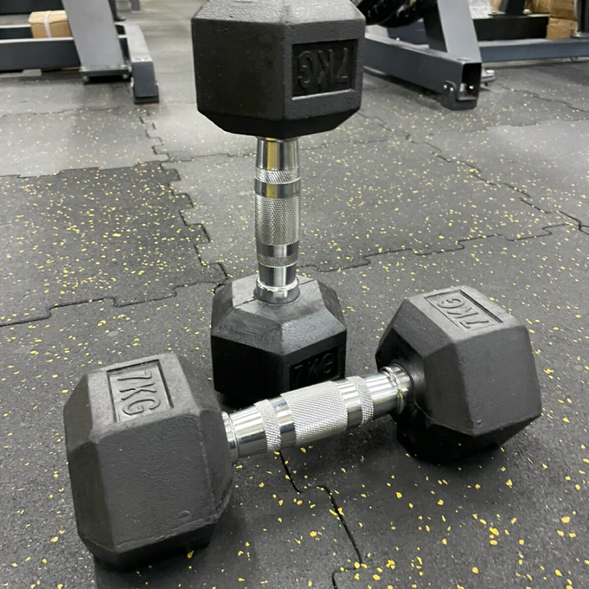 楽天市場】ラバー ヘックス ダンベル 7kg × 2個 セット バーベル