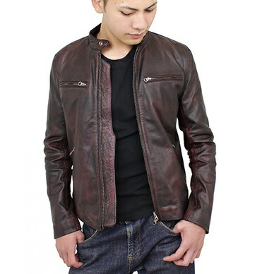 楽天市場】ユーズド調 シングルライダース ゴートレザー 山羊革 本革