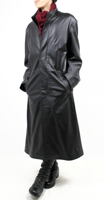 楽天市場】120cm レザーロングコート S〜3L ラム革 ラムスキン 羊革 革