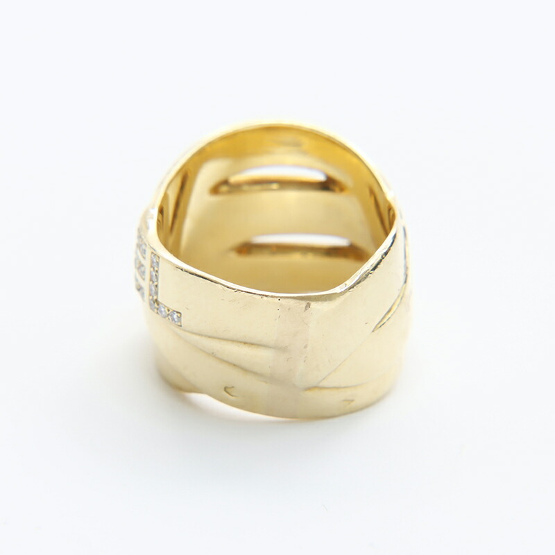 楽天市場】シャネル CHANEL ロゴ ラインストーン 750(YG) 10.6g Size:9