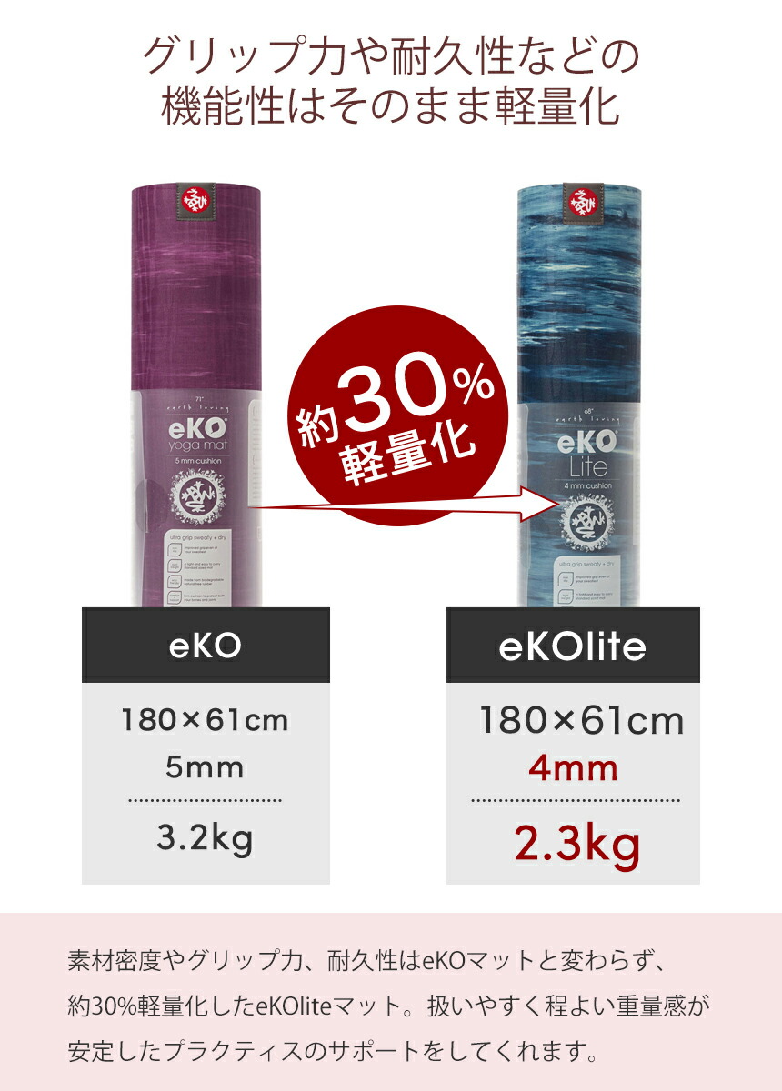 楽天市場】マンドゥカ Manduka ヨガマット エコライト 3.0 4mm 《6か月