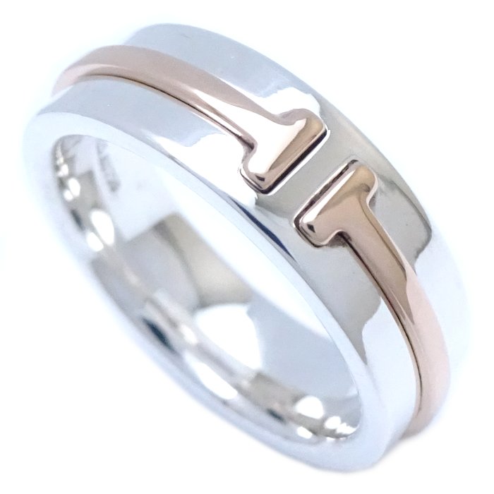 楽天市場】TIFFANY&Co. ティファニー Tワイド リング 指輪 11号 コンビ