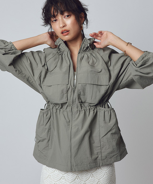 楽天市場】[RASW]ドロストギャザーブルゾン ☆ ブルゾン ワッシャー