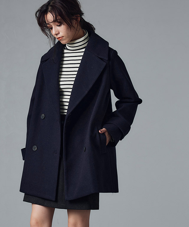 楽天市場】メルトンPコート ☆ Pコート ピーコート アウター ミドル丈