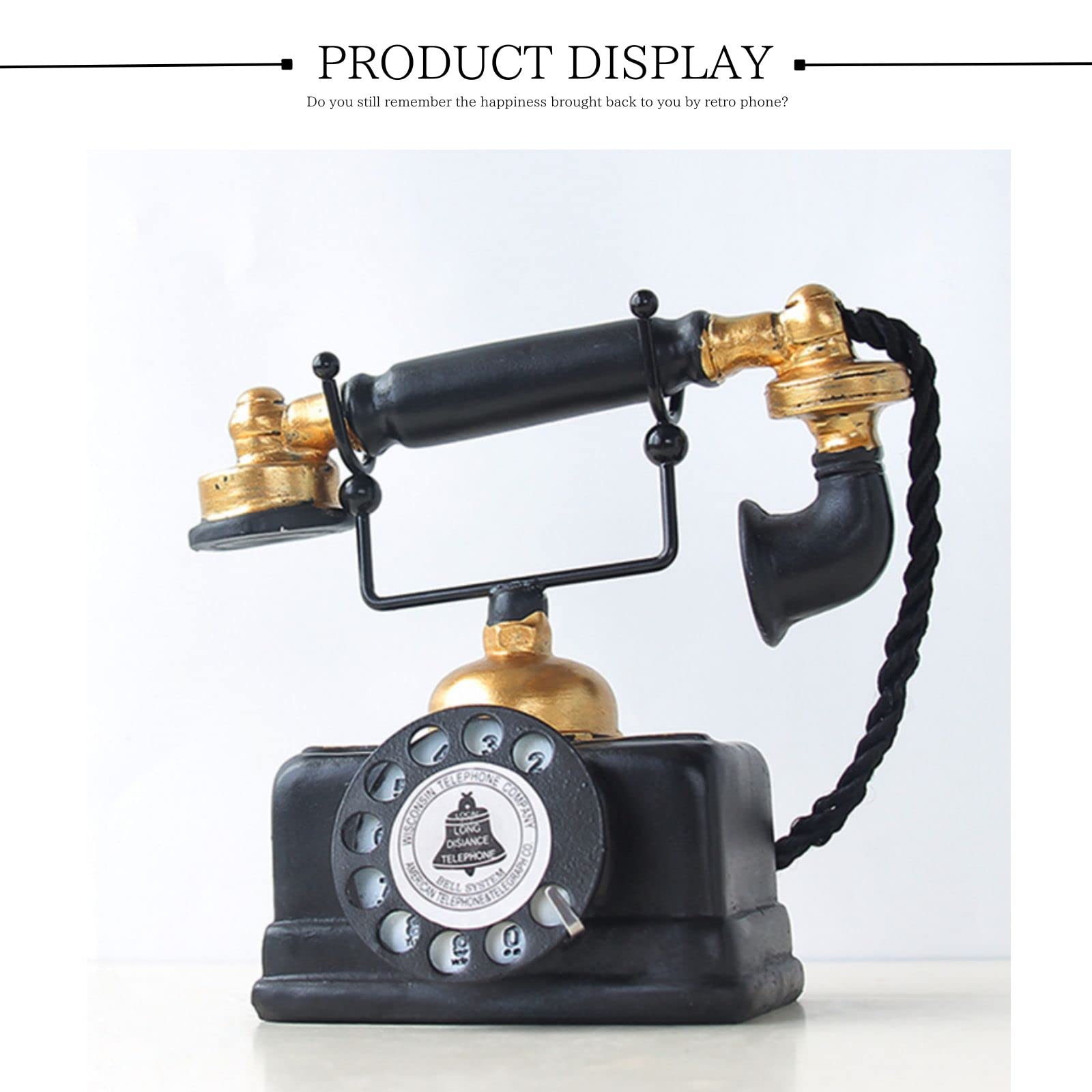 楽天市場】【送料無料】PLEAVIT 電話機 黒電話 インテリア 置物 装飾用
