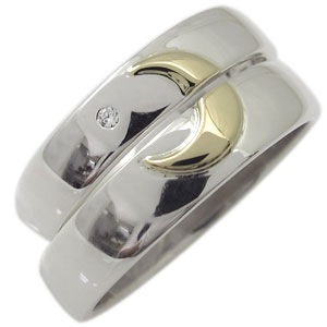 楽天市場】ペアリング カップル 2個セット ムーン 月 リング K18