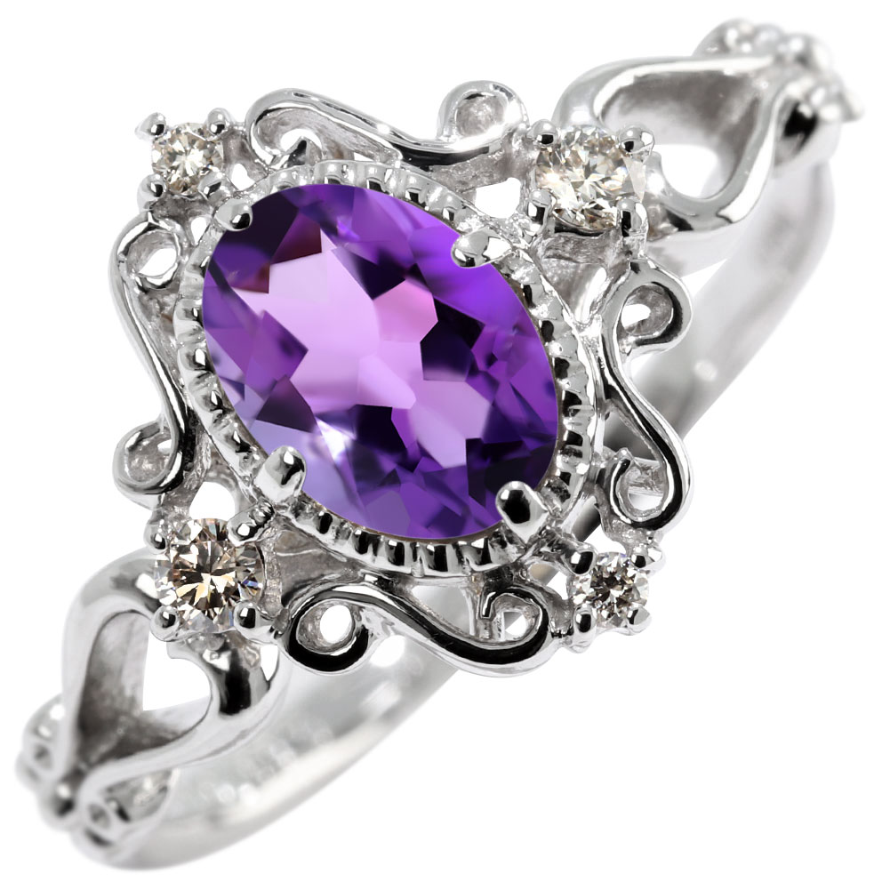 楽天市場】プラチナ リング アメジスト pt900 指輪 レディース 2月