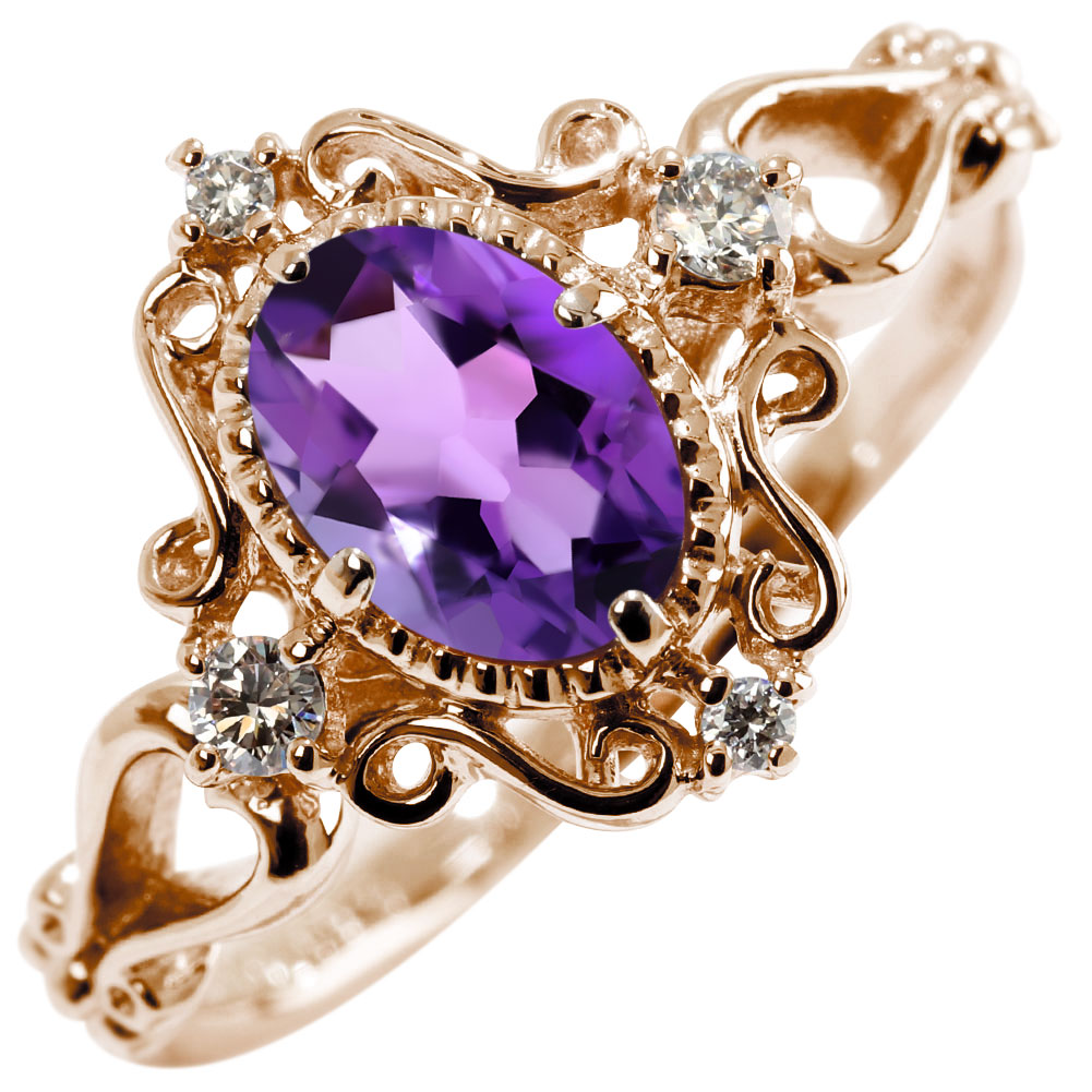 楽天市場】アメジスト 指輪 ゴールド レディース リング 18金 2月