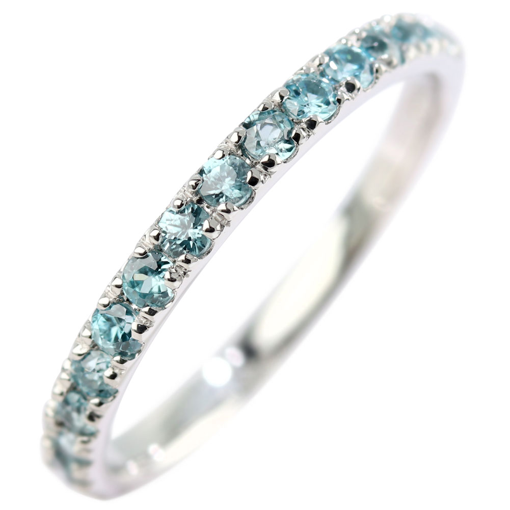 楽天市場】エタニティリング ブルージルコン 10金 ハーフエタニティ