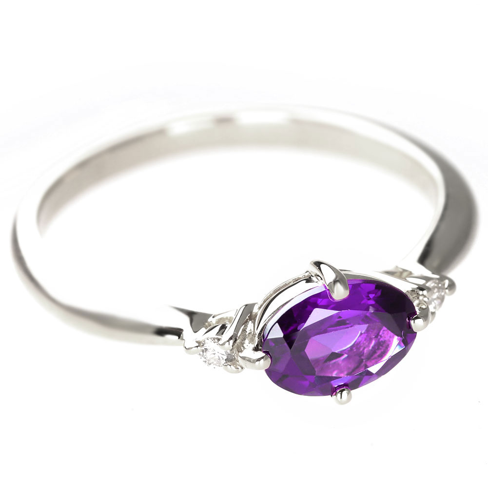 楽天市場】プラチナ アメジスト 指輪 レディース 大粒 リング 2月