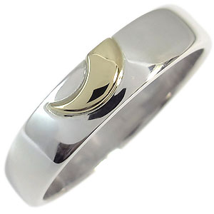 楽天市場】ペアリング カップル 2個セット ムーン 月 リング K18