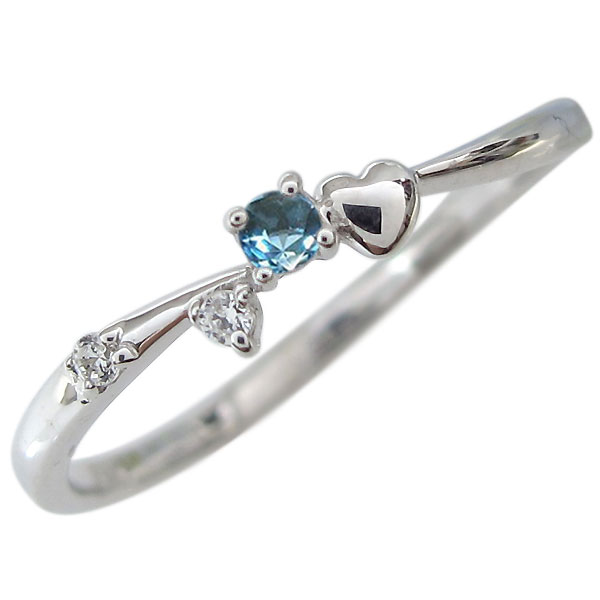 楽天市場】プラチナ ハートモチーフ リング ブルートパーズ 指輪