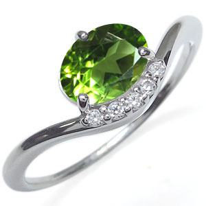 楽天市場】ペリドット 指輪 大粒 一粒 k18 ペリドットリング : PLEJOUR