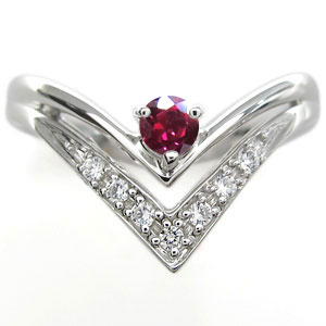 楽天市場】指輪 V字 リング ルビー レディース シルバー 母の日 2026