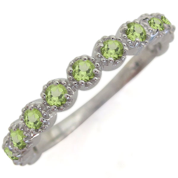 楽天市場】ハーフエタニティリング ペリドット 指輪 重ねづけリング