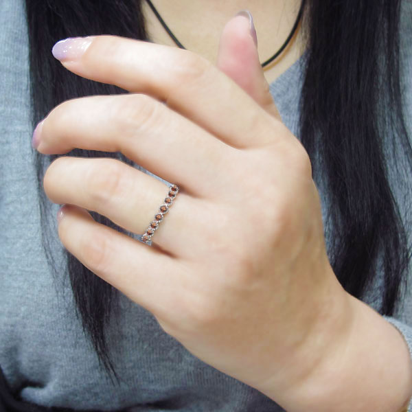 楽天市場】ハーフエタニティリング ガーネット 指輪 重ねづけリング