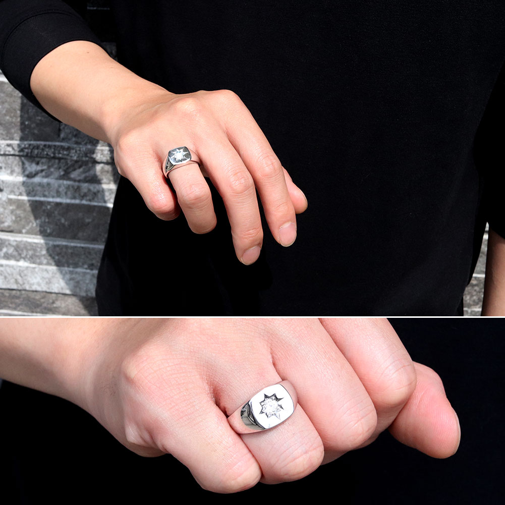 楽天市場】リング ダイヤモンド シルバー 指輪 SV メンズ 4月誕生石