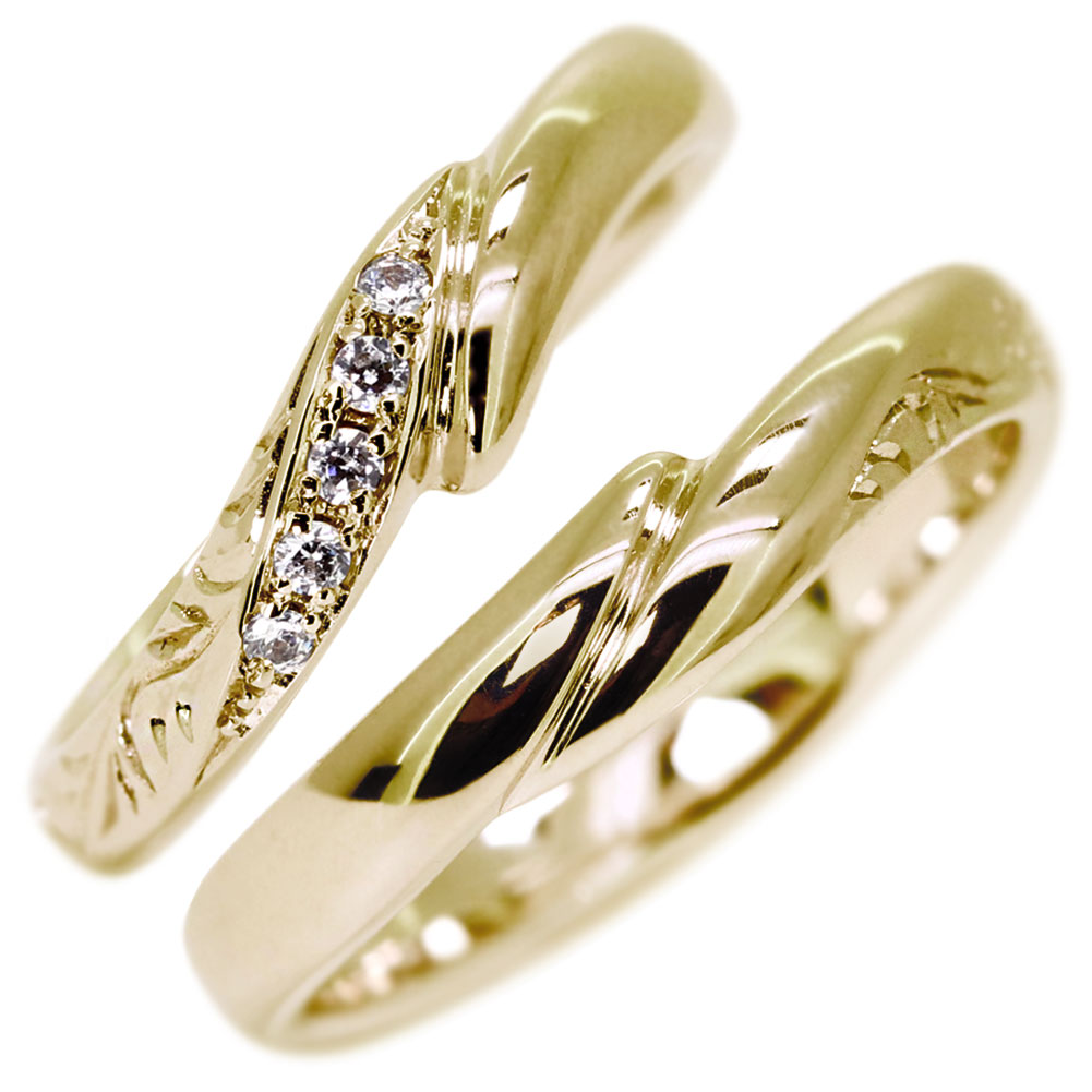 楽天市場】18k リング ペアリング 指輪 2本セット 18金 レディース