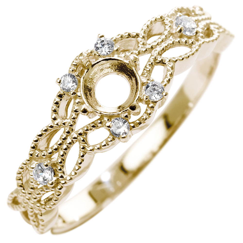 楽天市場】K18 レディース リング 透かし 蝶 花 デザイン フラワー