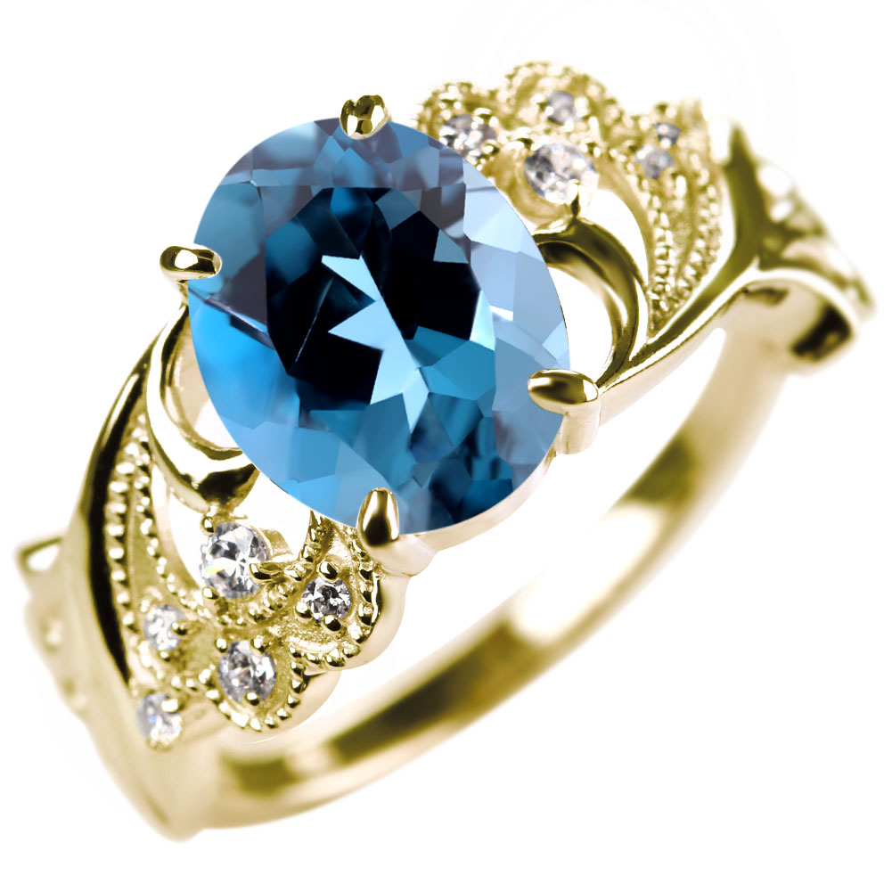 楽天市場】ロンドンブルートパーズ リング 指輪 18金 レディース