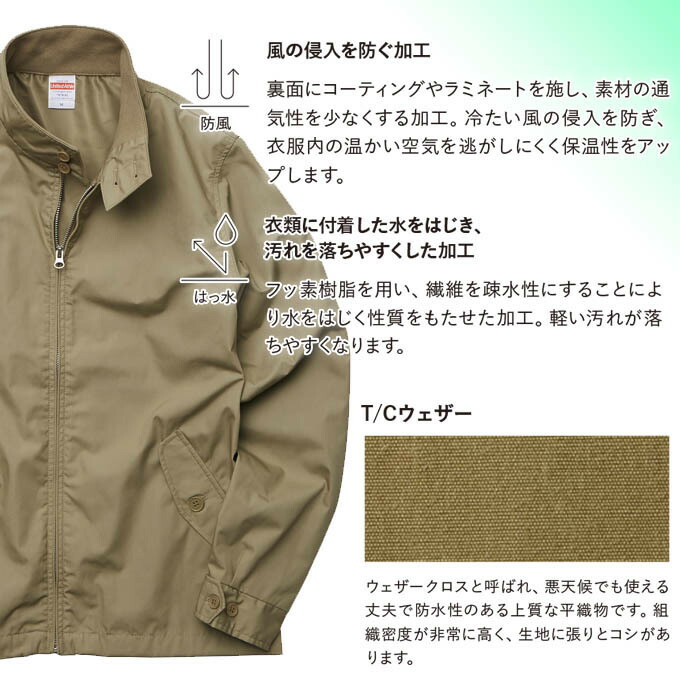 楽天市場】T/C スウィングトップ ジャケット 名入れ刺繍 無地 裏地付