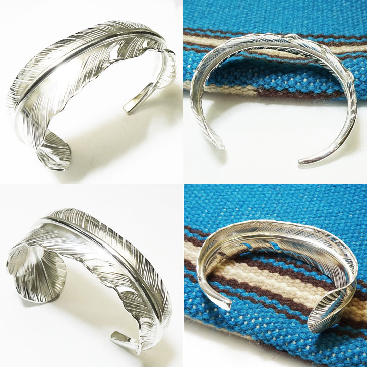 楽天市場】フェザーバングル シルバーバングル【受注製作】羽根