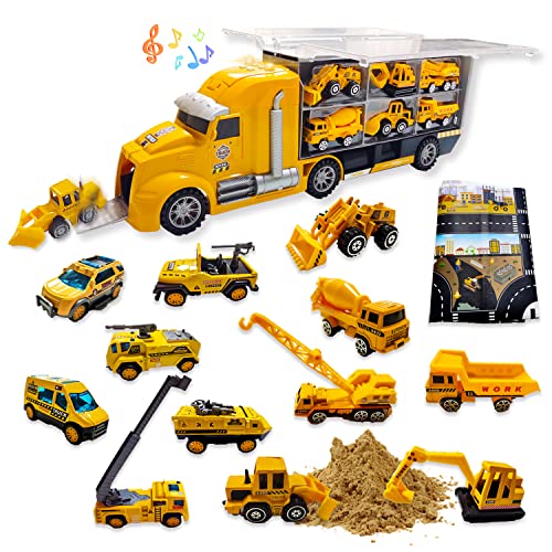楽天市場】【送料無料】建設車両セット 1台収納車 12台ミニカーセット