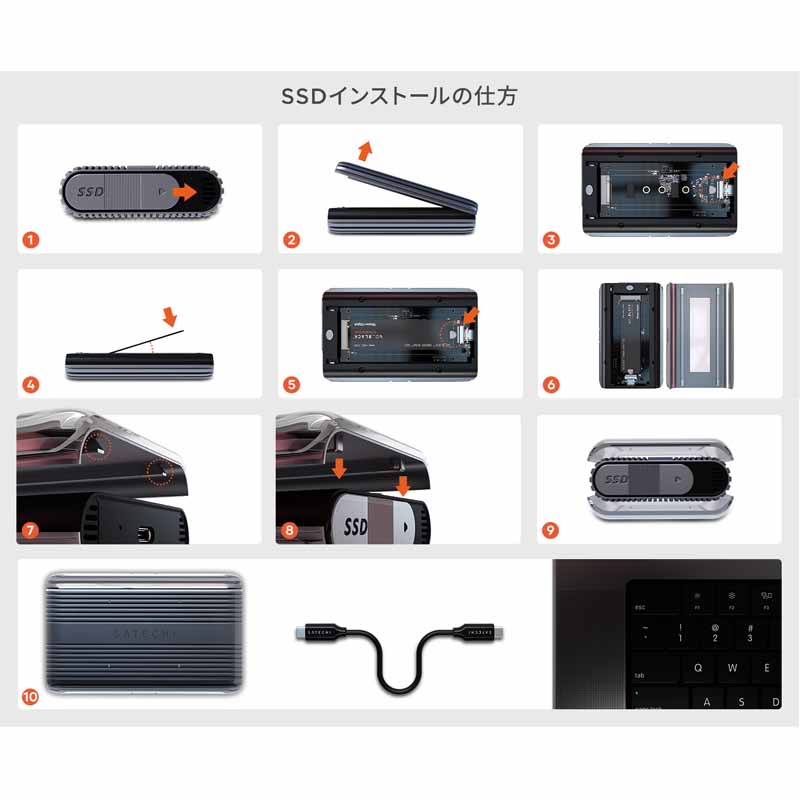 楽天市場】Satechi USB4 NVMe SSD Pro Enclosure エンクロージャー PST