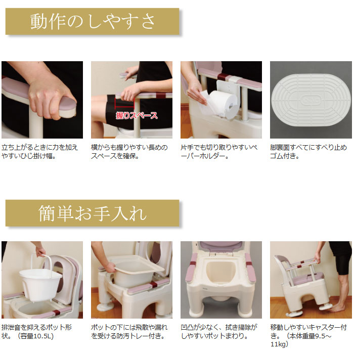 楽天市場】ポータブルトイレ 座楽 ラフィーネ PN-L30200 標準タイプ