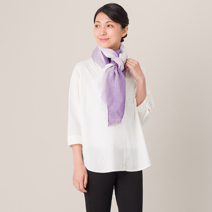 楽天市場】リネン 100％ ストール グラデーション [ギフト箱入/麻 亜麻