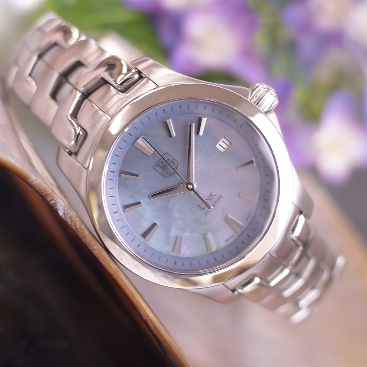 楽天市場】美品 タグホイヤー リンク ブルーシェル WJF1311 デイト